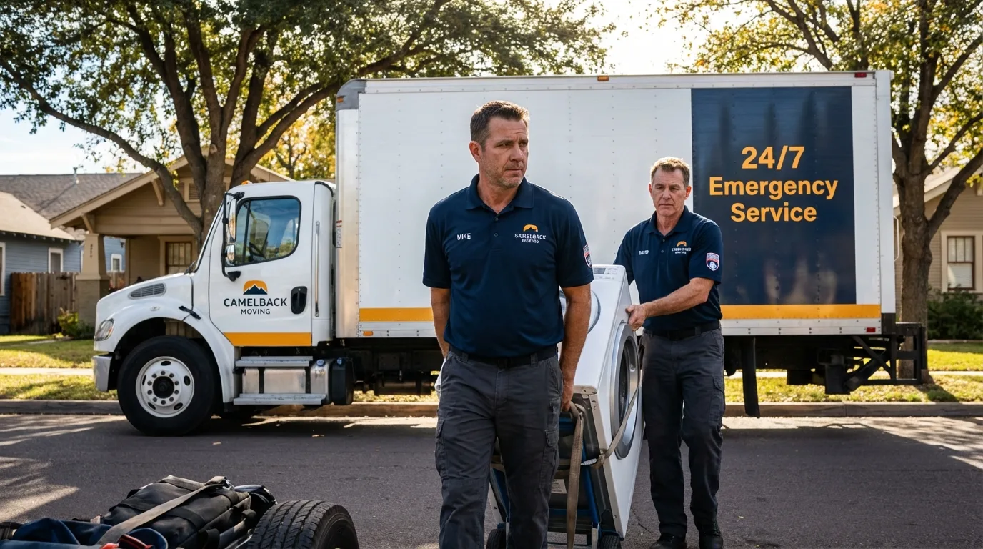 CamelBack Moving crew loading furniture in West Hills, CA